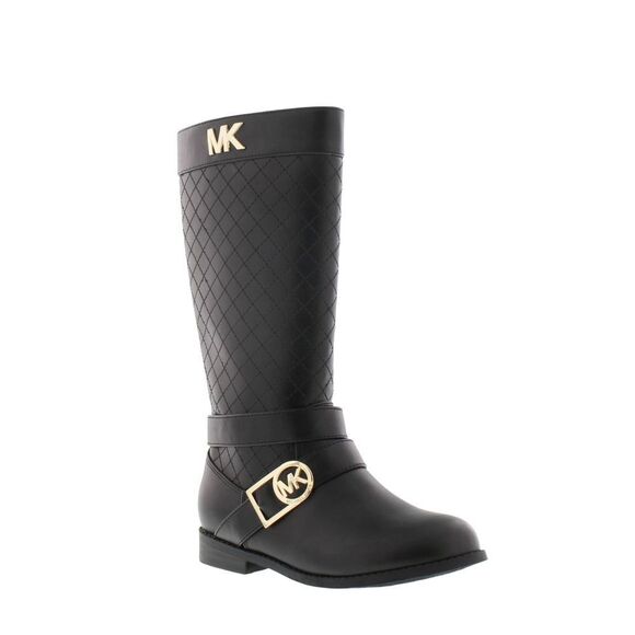 New! MICHAEL KORS Toddler Girls Black Quilted Tall Boots Riding Boots Size 7 - Picture 1 of 11